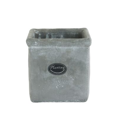 Dark Grey Concrete pot Square 16cm