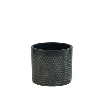 Glazed pot Lucca Patterened Granite Glazed 12cm