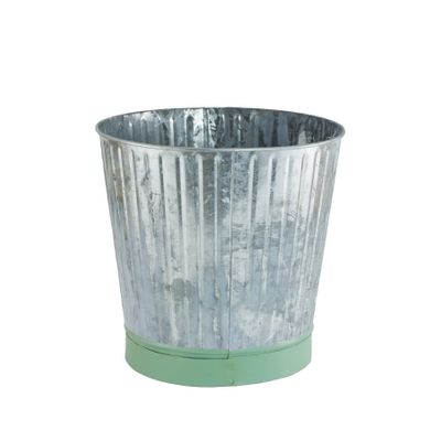 Zinc Bucket Green Base 19cm