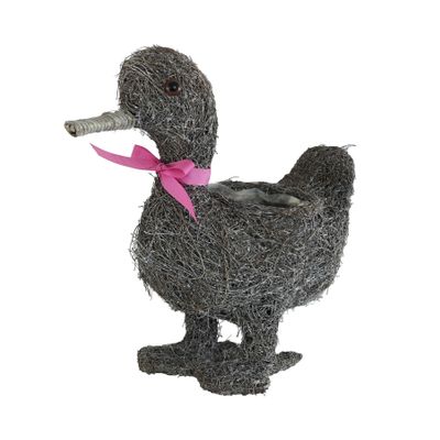 Standing Duck with Ribbon Pink