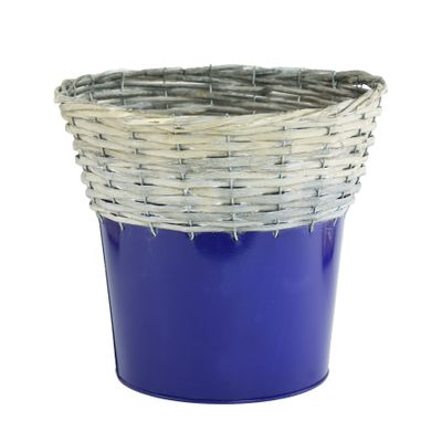 Large Tree Tin with Split willow edge Blue