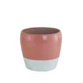 Martine Ceramic pot Pink and White 15cm