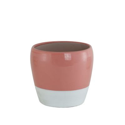 Martine Ceramic pot Pink and White 15cm