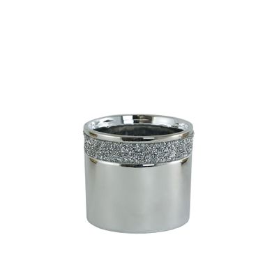Silver Ceramic Gem Rim 12cm 