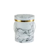 Hat Box Marble Gold Rim 17cm Rope Handle