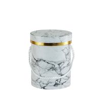 Hat Box Marble Gold Rim 17cm Rope Handle