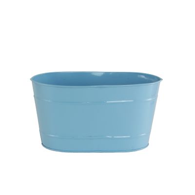 Duo Light Blue Zinc Planter
