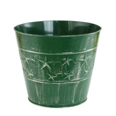 Green Zinc Gold Star Bucket 23cm Large