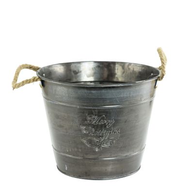 Copper Zinc Planter 16cm Rope Handles