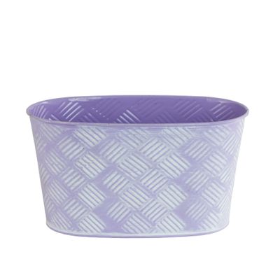 Purple Cross Hatch Oval Tin