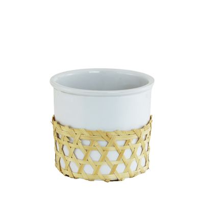 White Ceramic with Bamboo Case 