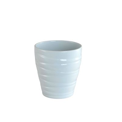Gloss White Rippled Ceramic 14cm