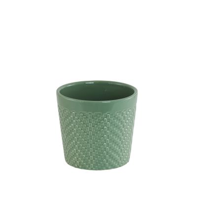 Gloss Sage Green Ceramic Block Pattern 10cm 