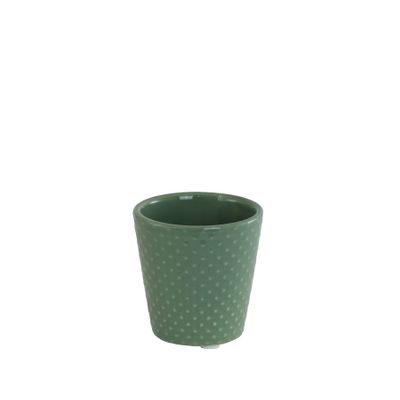 Sage green spotty pot 7cm