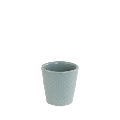 Grey spotty pot 7cm