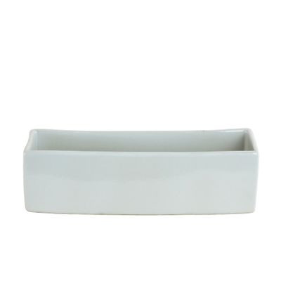 Gloss white trough planter