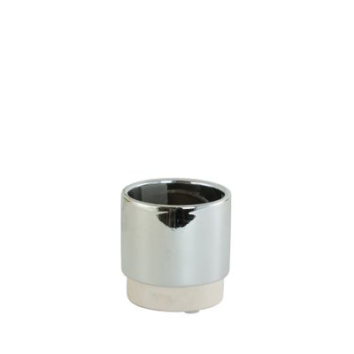 Gloss silver/cream base ceramic 6cm