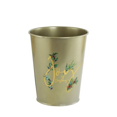 Noel zinc gold bucket 13cm