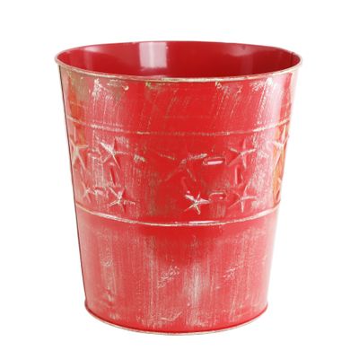 Large red star zinc bucket