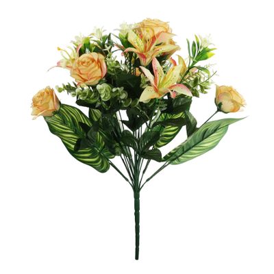 Pembroke Open Rose with Tiger Lily Mixed Bush x 18 - Yellow