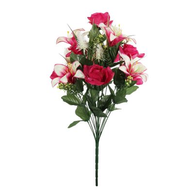 Pembroke Diamond Rose with Lilies Mixed Bush x 18 - Pink