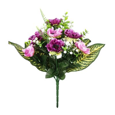 Pembroke Satin Anemones x 9 stems - Purple