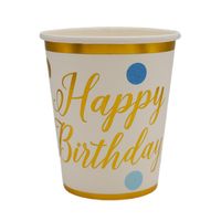 Happy Birthday Spots Paper Cups - 8pk