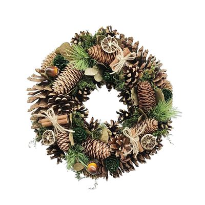 Wreath - Natural Cones/ Cinamon /String - 30cm