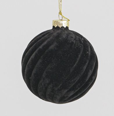 8cm Glass Velvet Ball Dec. 