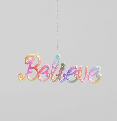 19cm Believe Decoration Iridescent