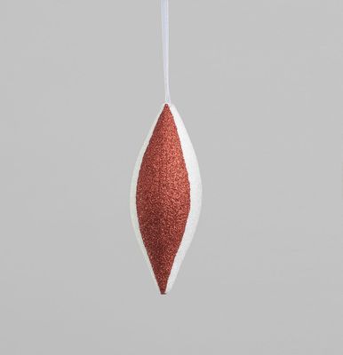 15cm Glitter Finial Decoration R/W