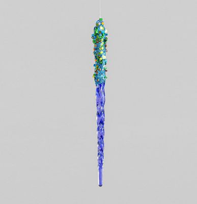 20cm Icicle Decoration Purple/Blue