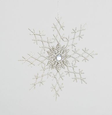 30cm Glitter Snowflake Champagne
