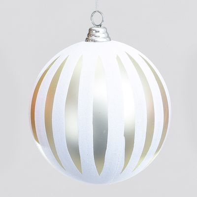 10cm Stripe Ball Dec Champ/White