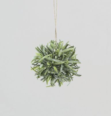 8cm Frosted Pine Ball Hanger
