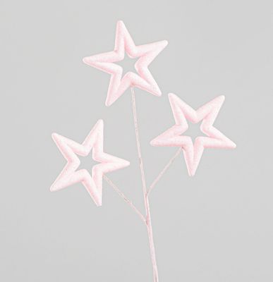56cm Glitter Star x3 Spray Pink
