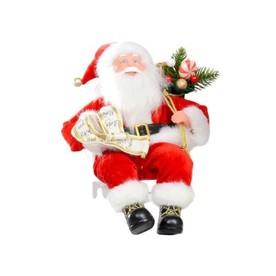 30cm Traditional Santa Sitting Red