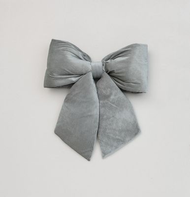 28cm Plush Bow Decoration Grey