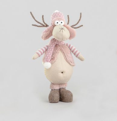 45cm Standing Moose Pink