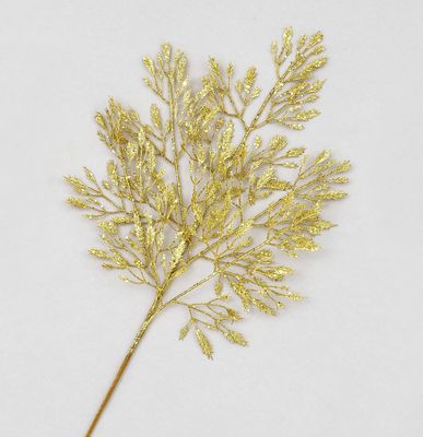 66cm Glitter Leaf Spray Gold
