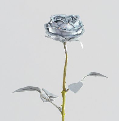 59 Sequin Rose Spray Silver