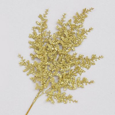 66cm Glitter Cypress Spray Gold