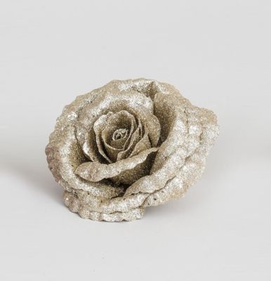 18cm Glitter Rose w/Clip Champ