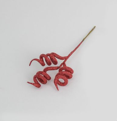 28cm Glitter Twisted Pick Red