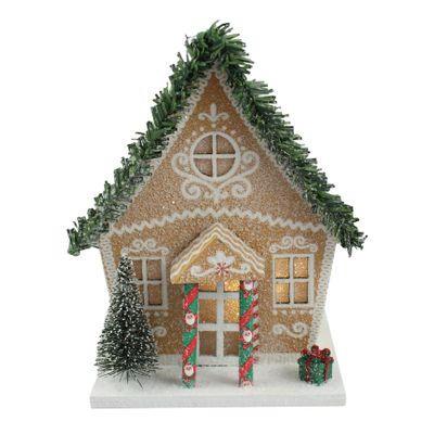Light up gingerbread house with garland trim (2xAAA Batteries not included) 12.5