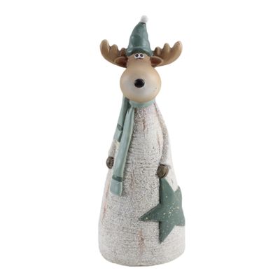 Reindeer Ornament with Star 12.3x9.3x32cm