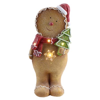 Gingerbread Man with LED Christmas Tree (2xAAA Batteries not included) 19.5x13.5