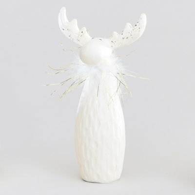 20cm Resin Moose Ornament Cream