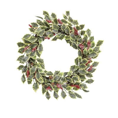 20" Holly/Berry/Cone Wreath Varie.