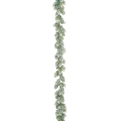 180cm Flock Cedar Garland Green